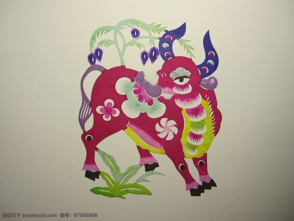 生肖剪纸 牛 生肖 剪纸 动物 传统文化 文化艺术