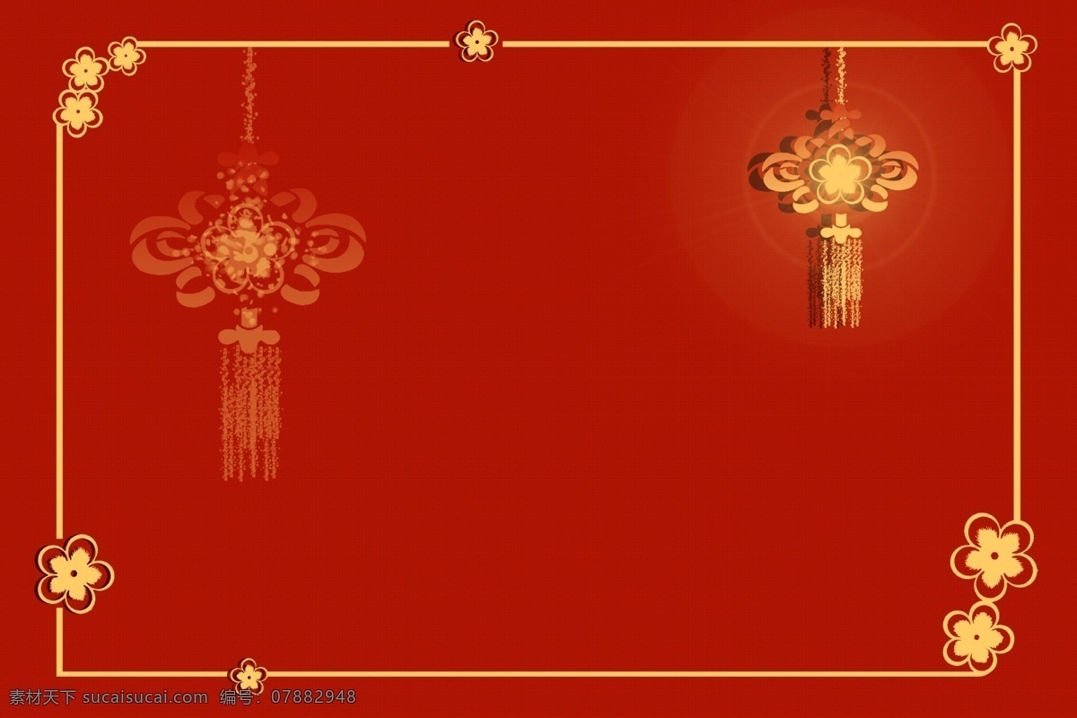 新年 喜庆 烫金 创意 红色 中国结 手绘 背景 边框 合成 底纹 简约 灯笼 金色
