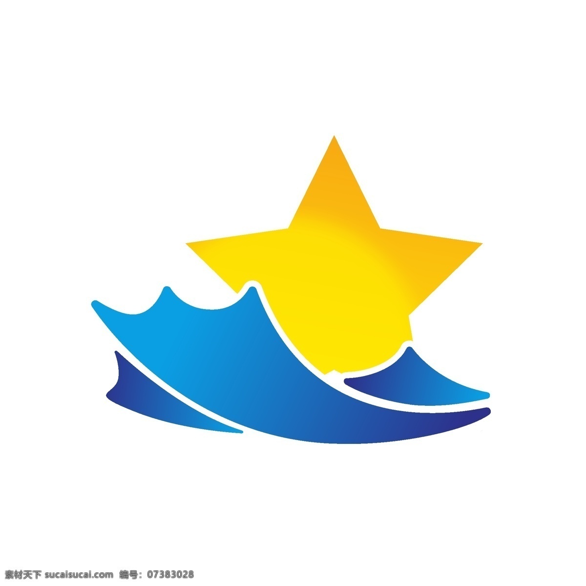 原创 星星 海浪 logo 图标 蓝色 标志图标 其他图标