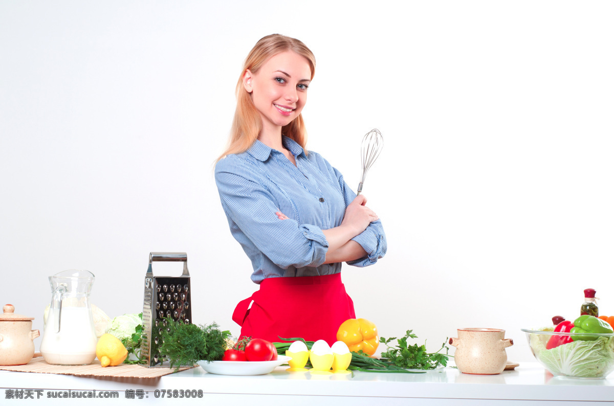 国外 美女 厨师 背景 蔬菜 食物 人物 生活人物 人物摄影 国外人物 人物图片