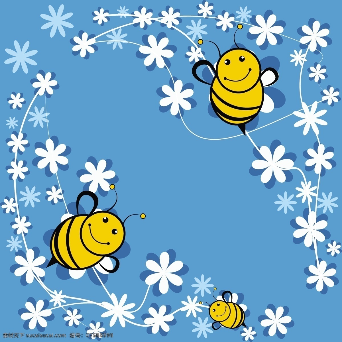 可爱 蜜蜂 蓝色 背景 苍蝇 可爱的蜜蜂 花 卡通 蜜蜂卡通 蜜蜂矢量 壁纸 蜜蜂背景 蜜蜂壁纸 臭虫背景 臭虫壁纸 花园 春天 花园蜂