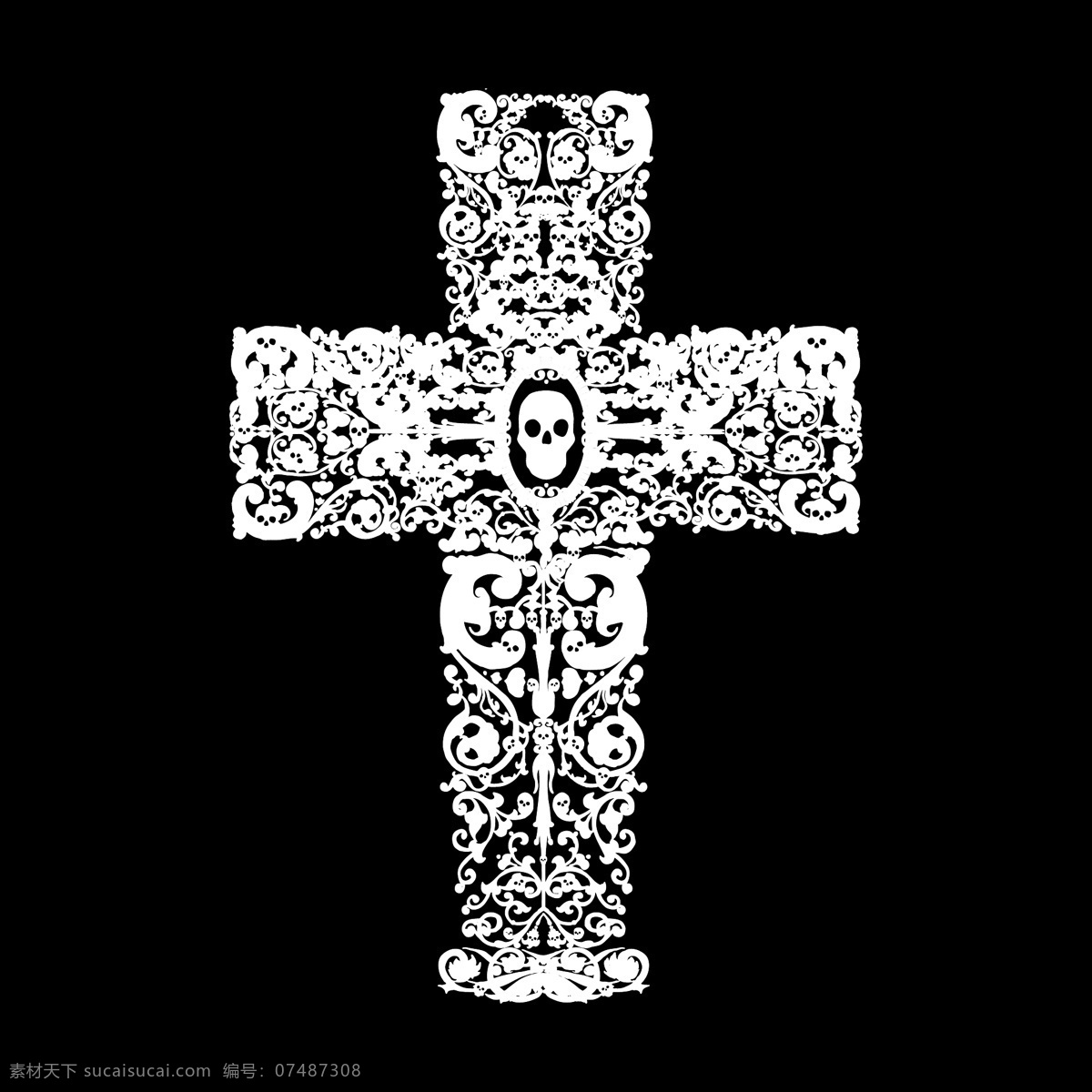 印花 矢量图 t恤图案 服装图案 骷髅 人物 十字架 印花矢量图 面料图库 服装设计 图案花型