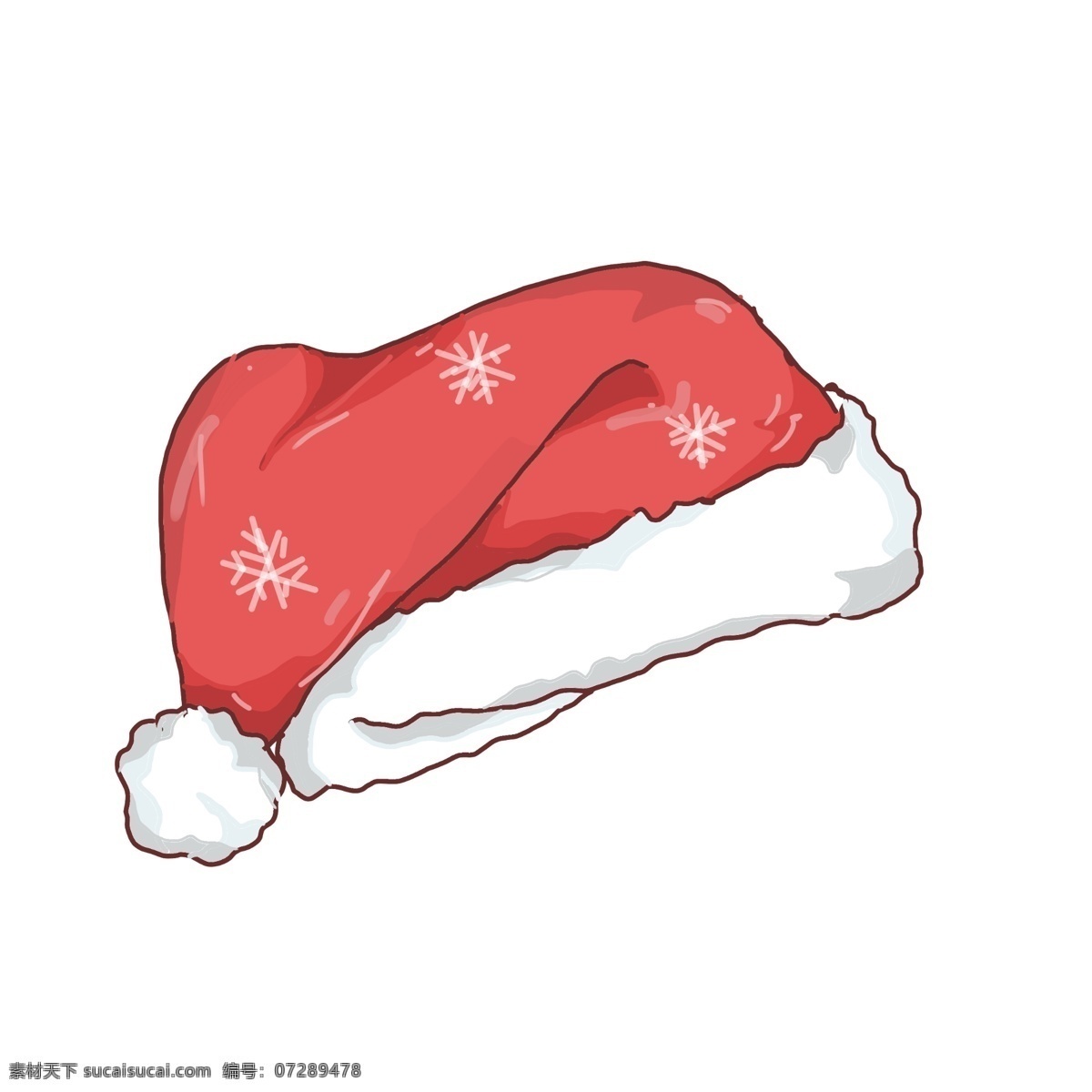 手绘 圣诞节 帽子 插画 快乐的圣诞节 愉快的圣诞节 圣诞节插画 创意 红色的帽子 帽子插画