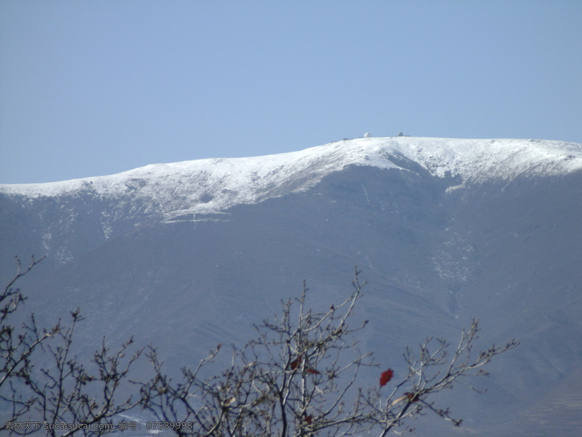 秋色 雪后 莲花山 蓝天 雪山 雪山秋景素材 风景 生活 旅游餐饮