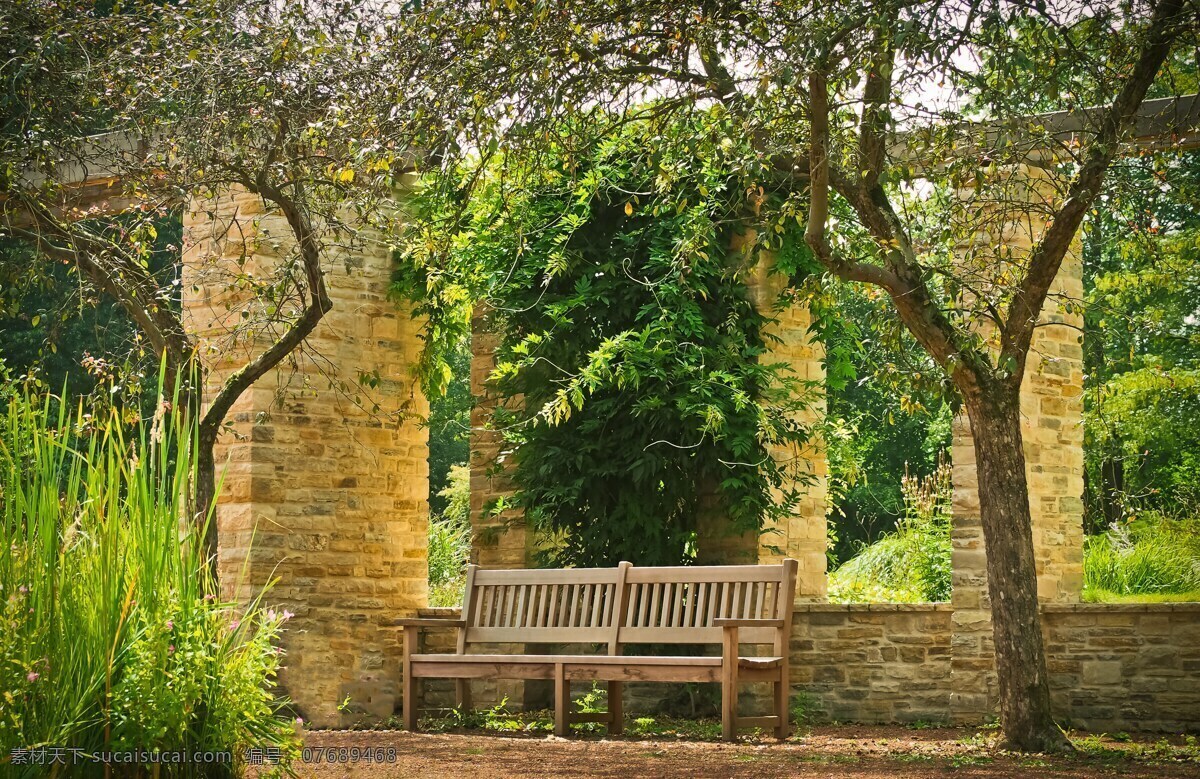 公园长椅 木椅子 木条凳 木条椅 长凳子 休息椅 建筑工程 园林景观 建筑园林