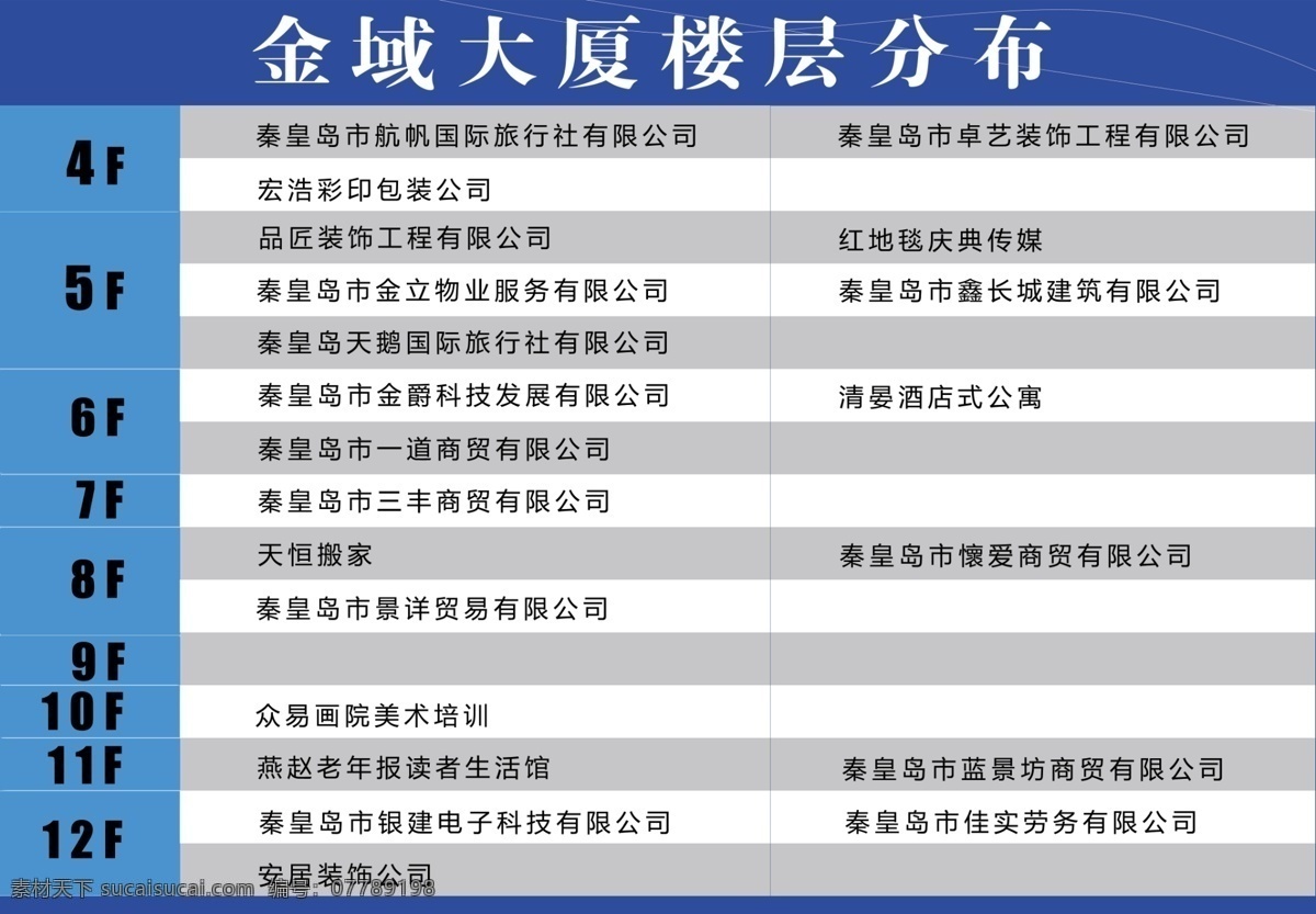 楼层索引 楼层 分布 向导 白色