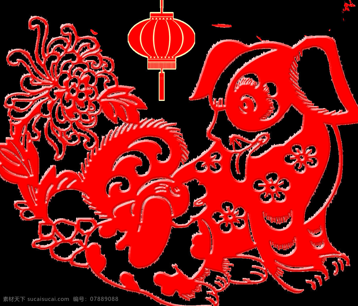 2018 狗年 喜庆 剪纸 传统元素 灯笼 恭贺新春 狗剪纸 花朵剪纸 金狗迎春 精美剪纸 免扣元素 事事如意 万事如意 喜庆素材 中国风 中国年 祝福