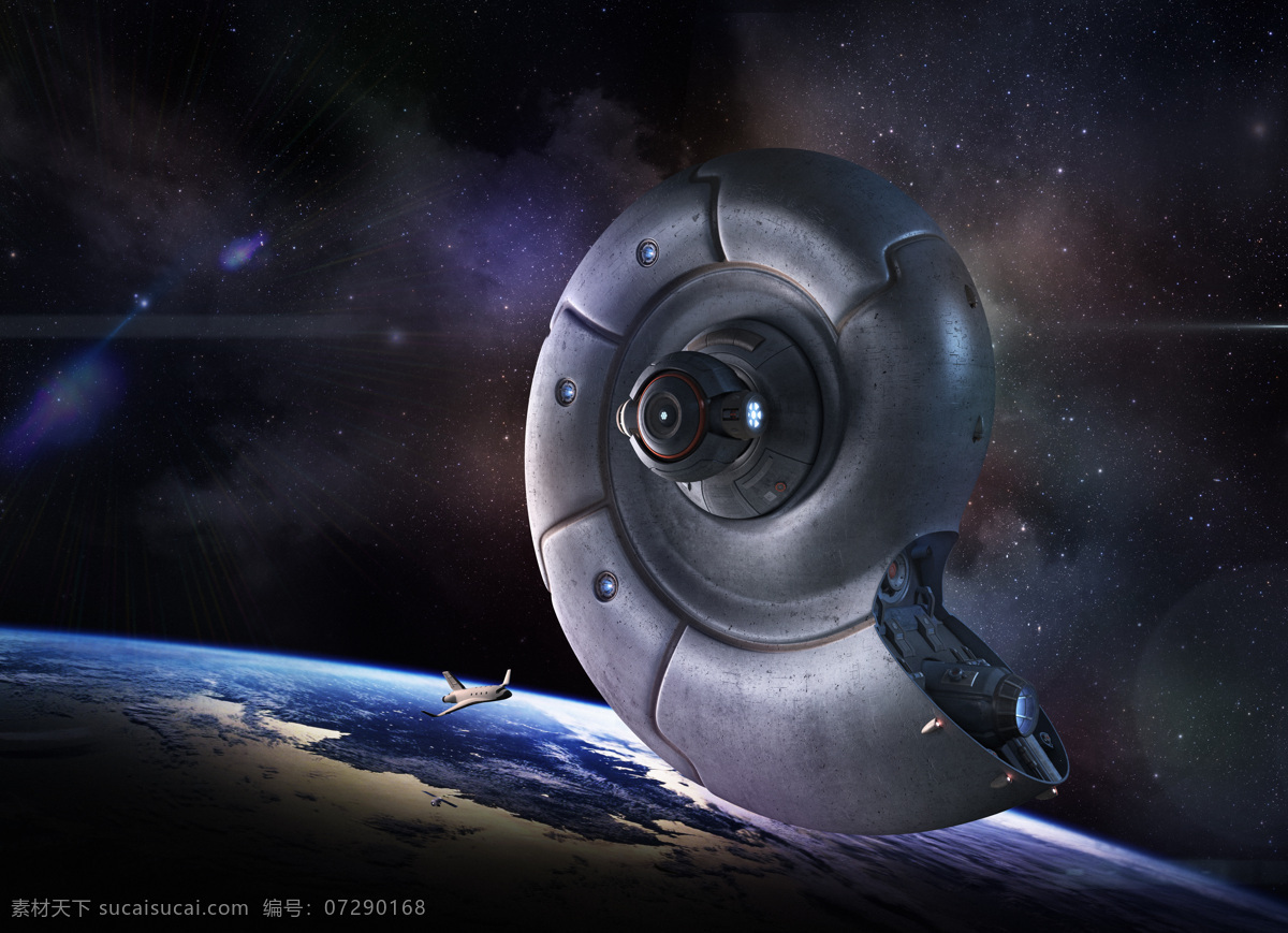 唯美 炫酷 科幻 外星科技 不明飞行物 ufo 飞碟 3d设计