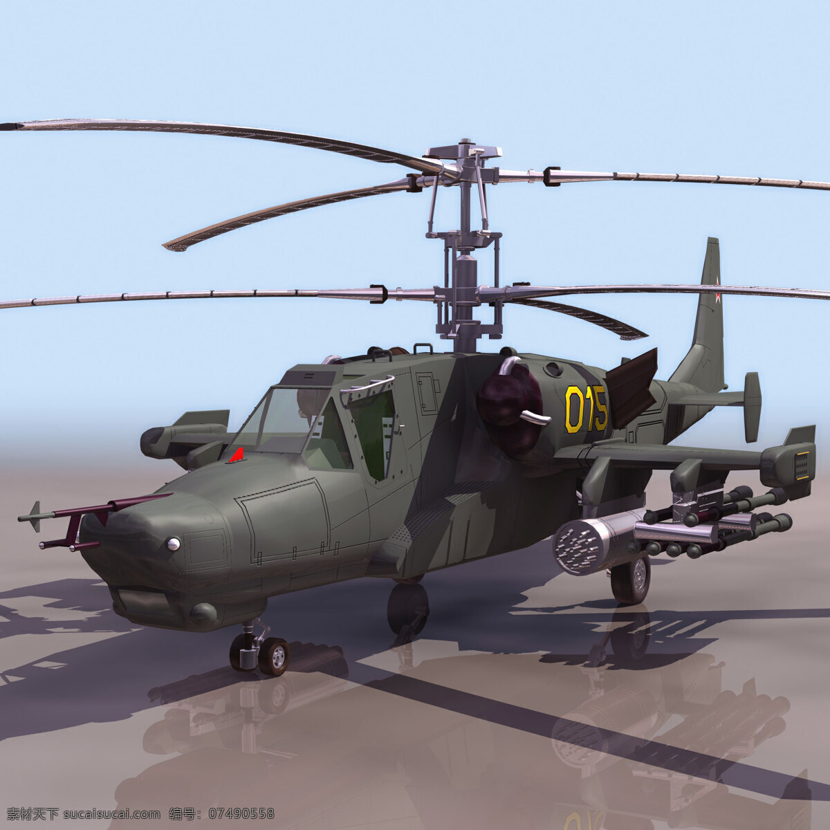 卡 噱头 直升机 带 贴图 军事模型 空军武器库 3d模型素材 其他3d模型