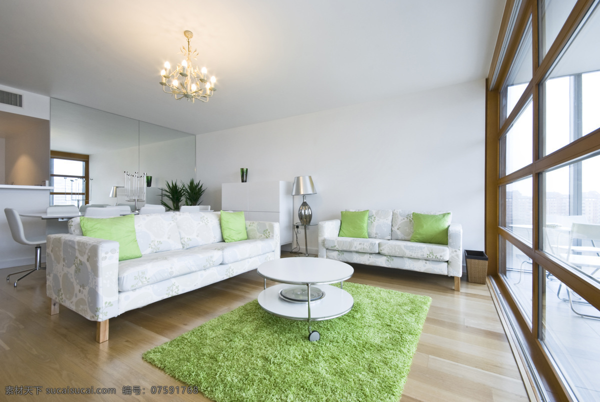 小 清新 绿色 客厅 效果图 客厅样板房 沙发 茶几 时尚家居 室内装修设计 室内装潢 室内设计 环境家居