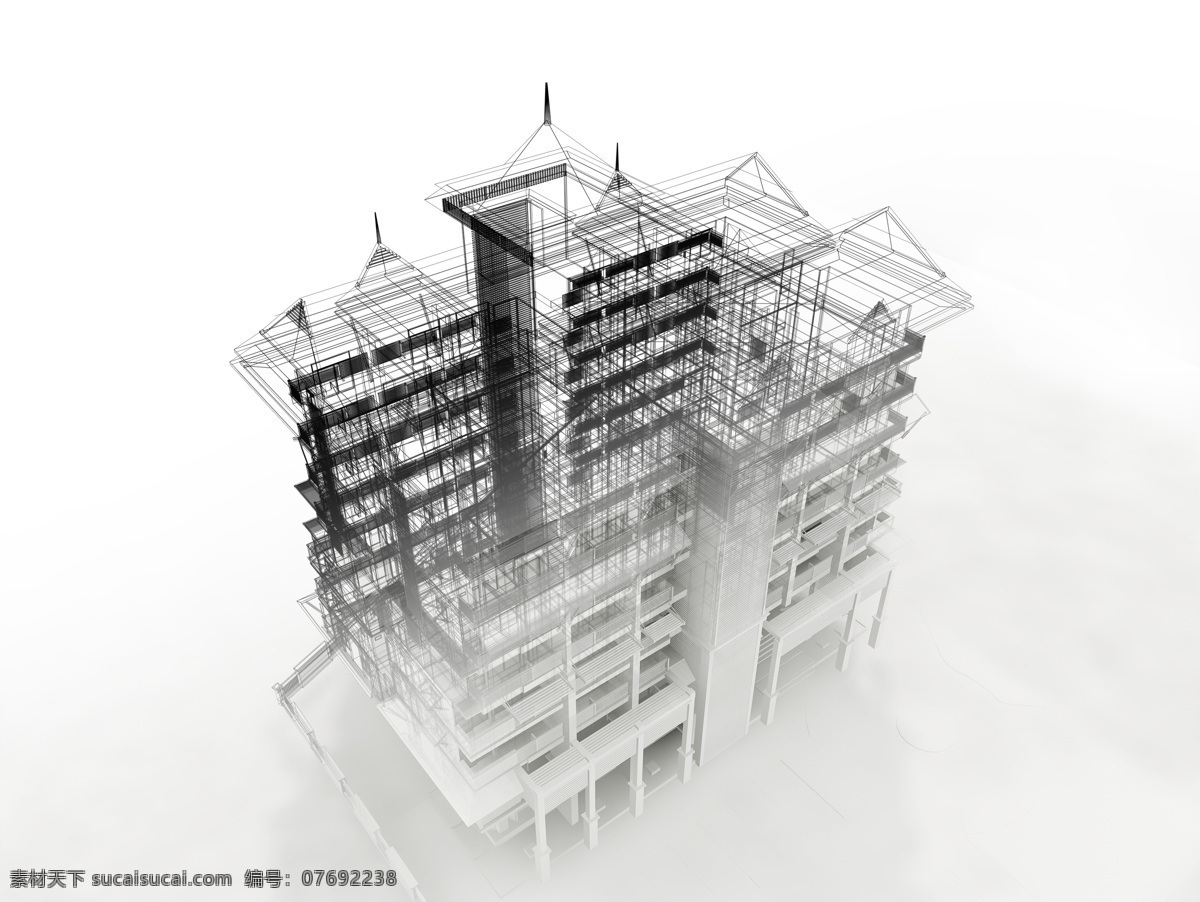 高楼 建筑 效果图 手绘建筑 素描 3d建筑 建模 透视图 模型 线描 绘画 建筑园林 高楼大厦 3d设计