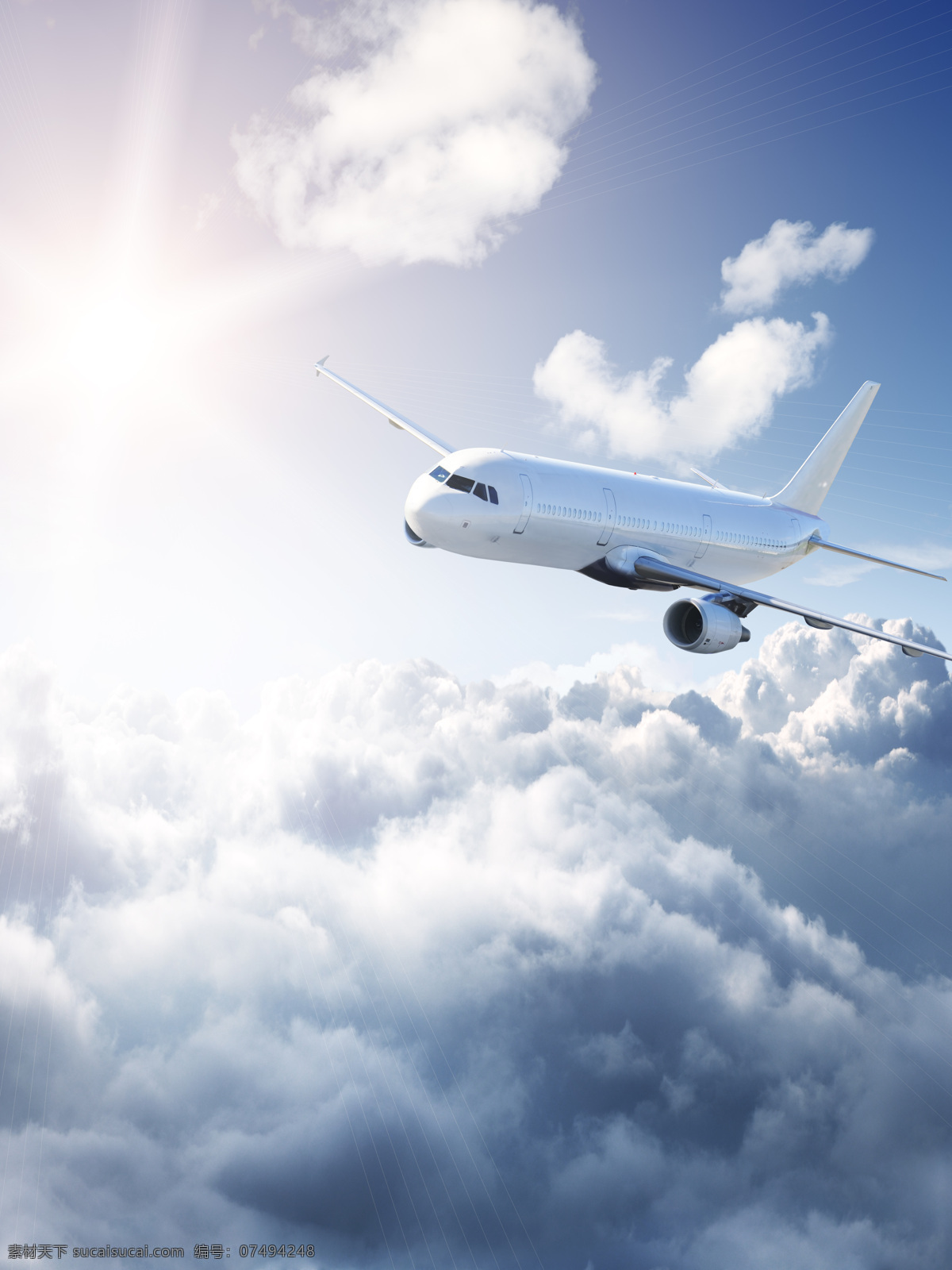 飞行 中 飞机 飞行的飞机 现代科技 交通运输 airplanes 高清图片 蓝天白云 飞机图片