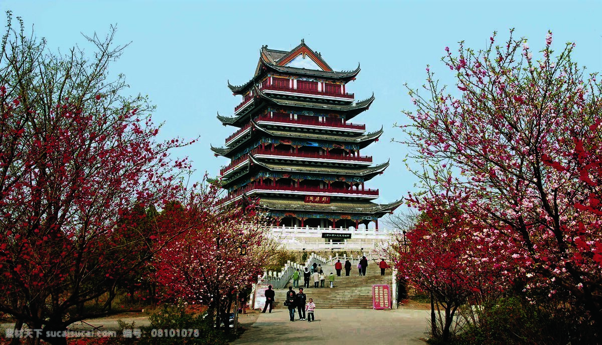 都梁阁 盱眙风景 春天 自然风光 绿意盎然 塔 游客 樱花 盱眙 历史博物馆 明清南派建筑 风景名胜 自然景观
