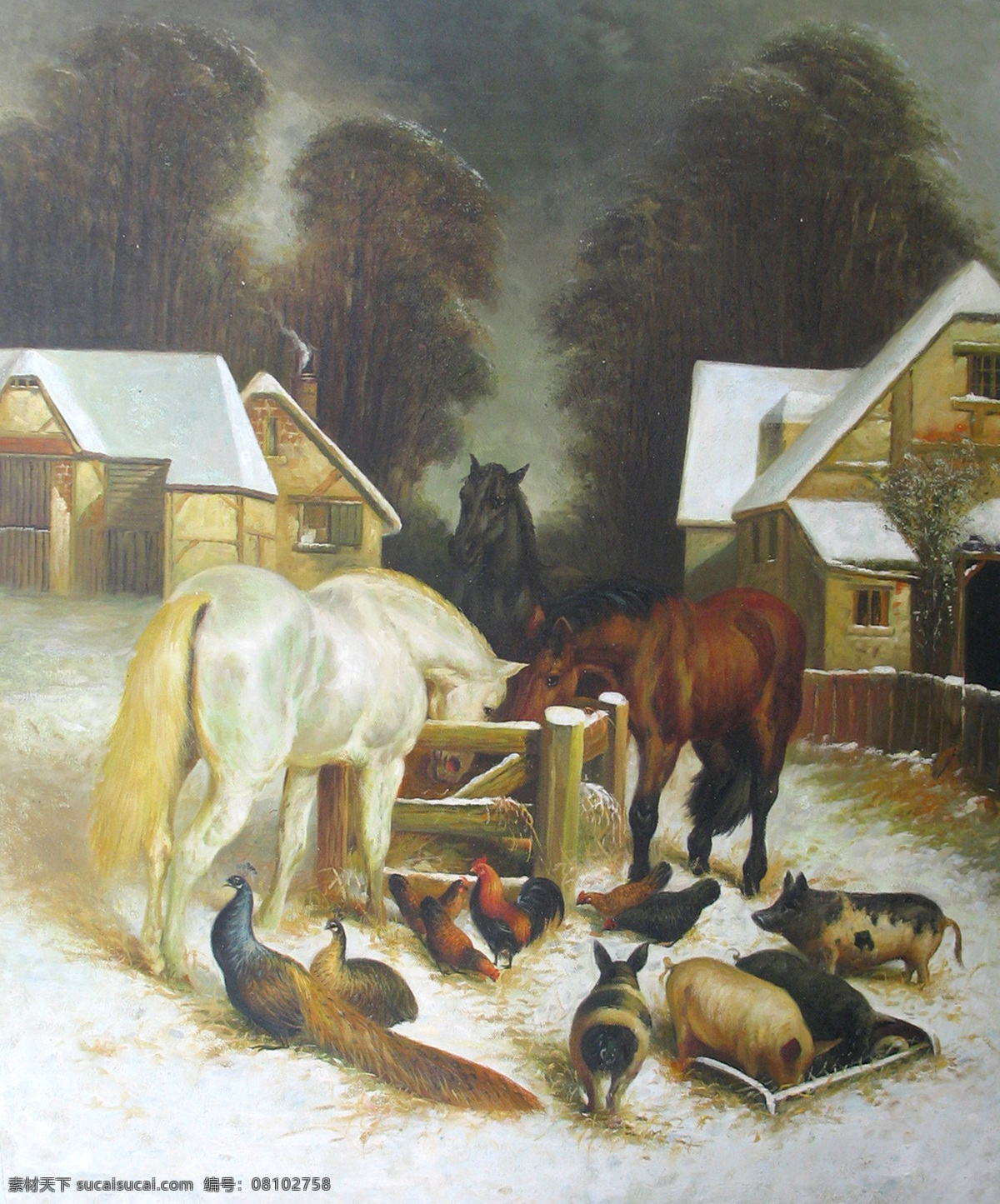 动物 风格 油画 绘画书法 清晰 文化艺术 动物风格油画 马 家居装饰素材