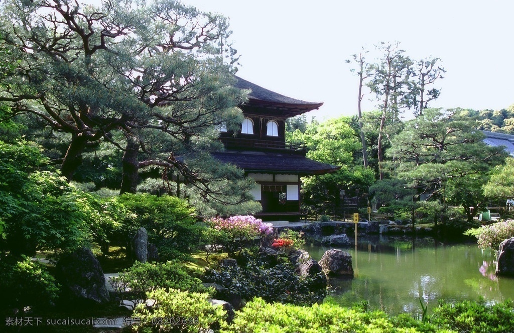 日本 京都 银阁寺 与金阁寺齐名 世界文化遗产 距今528年 木结构建筑 亭楼建筑风格 二层楼阁 底楼心空殿 二楼茶馆 银箔装饰 依水而建 花草树木 宁静祥和 最 著名 景致 之一 著名旅游景点 日本风光 樱花之国 国外旅游 旅游摄影