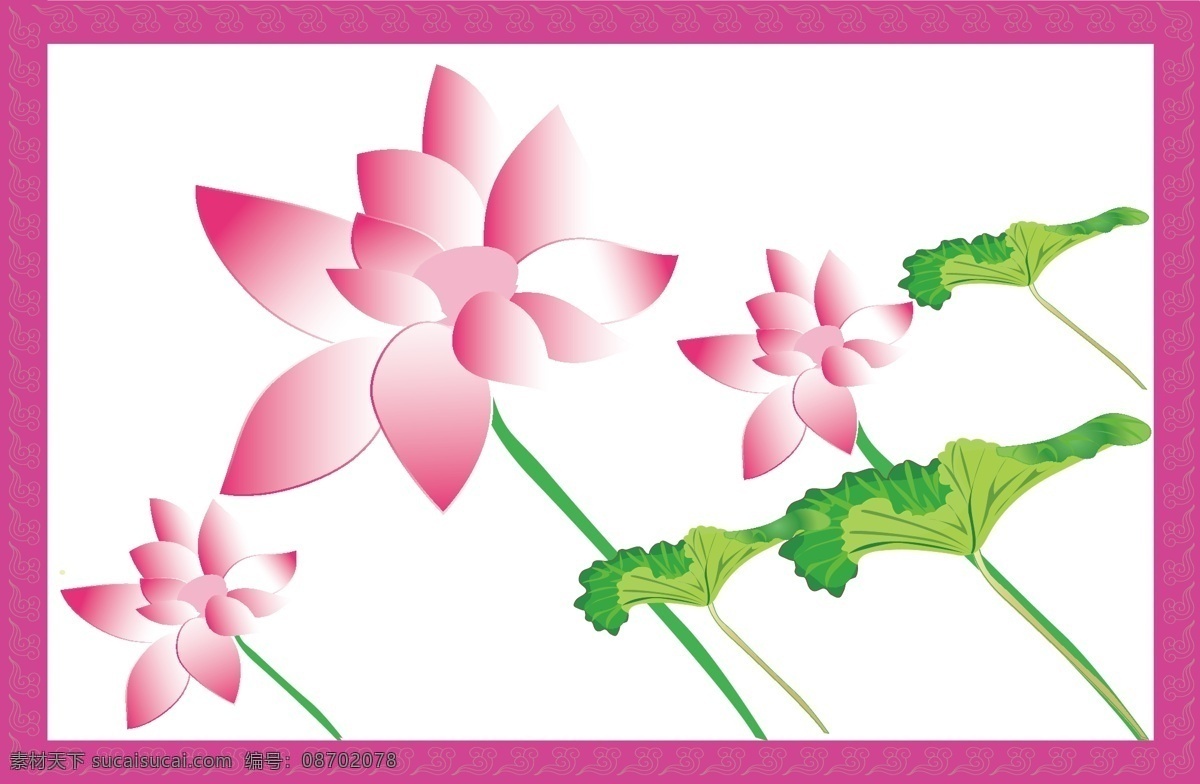 莲花免费下载 莲花 叶子 移门图案 精美图框 单件移门图案 品洁高尚 矢量 装饰素材