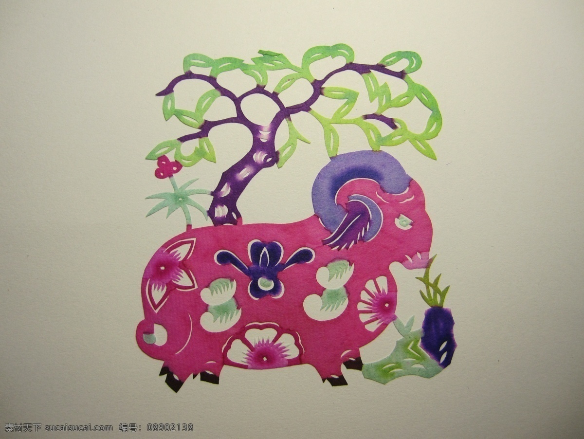 生肖剪纸 羊 生肖 剪纸 动物 传统文化 文化艺术