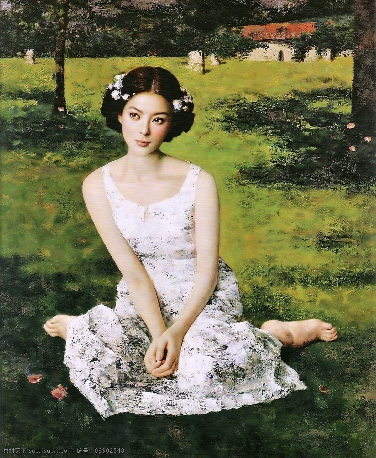 美女油画 谢楚余 花讯 美女 谢楚余油画 绘画书法 文化艺术 bmp