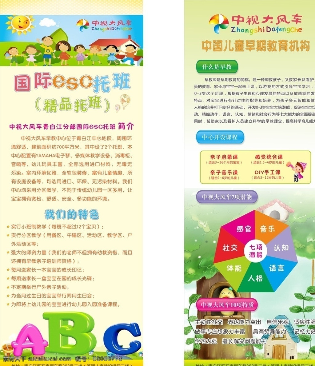 早教中心海报 中视大风车 中视 大风车 早教 中心 早教中心 大风车早教 幼儿园 logo 教育机构 托班 国际 esc 托 班 abc 立体abc 卡通abc 什么是早教 x展架 潜能 幼儿潜能 课程 特质 大风车特质 卡通娃娃 卡通女孩 卡通男孩 卡通太阳 太阳 太阳娃娃 云朵 卡通云朵 房子 卡通房子 树木 树 草坪 草 矢量