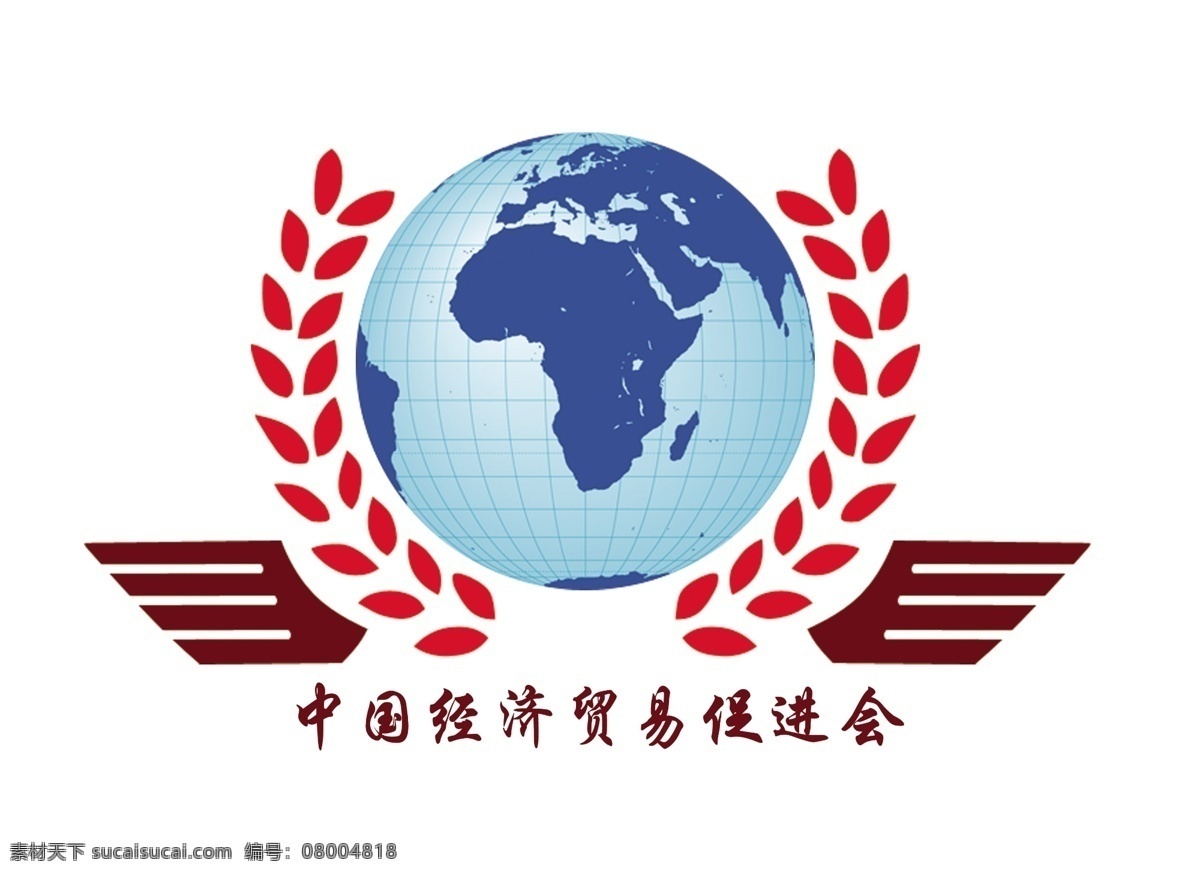 中国 经济贸易 促进会 标志 麦穗 地球 标志设计 广告设计模板 源文件