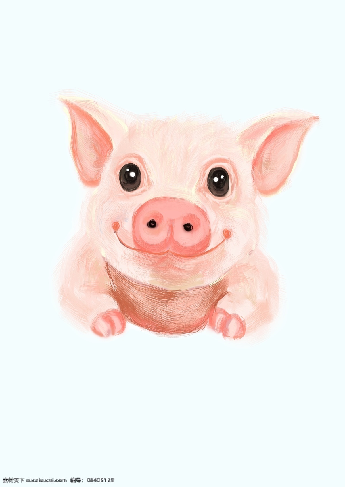 猪年 插画 手绘 小 猪 可爱 卡通 素材小猪 可爱卡通 新年 2019 分层