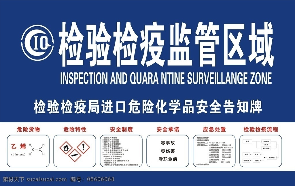 国检标识牌 检验局 进口危险化学 品告知牌 危险货物 危险 特性 危险标识 安全制度 安全承诺 应急处置 检验检疫流程 毒品 注意 防火 爆炸 污染物