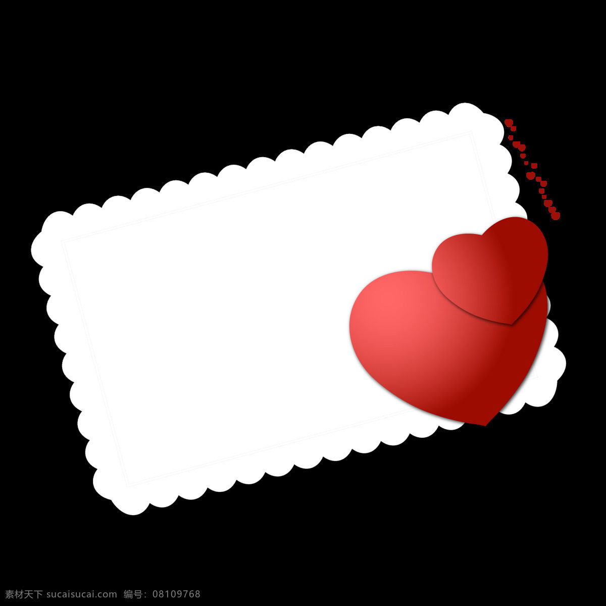 浪漫 红色 心形 元素 白色 卡片 免扣 手绘 透明 心形装饰
