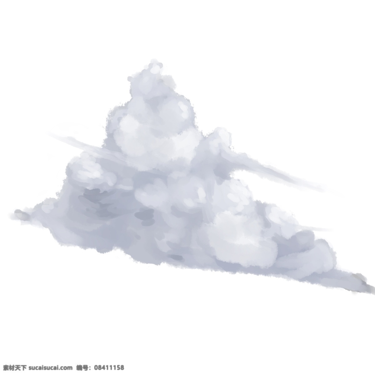 实物 质感 手绘 云彩 灰色 仿真云 云