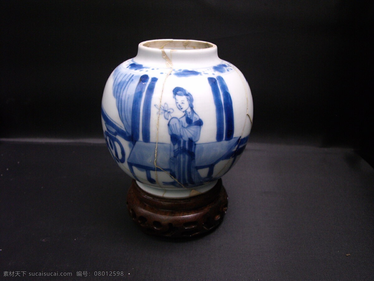 康熙 侍女 人物 纹 罐 收藏 瓷器 青花 元明清瓷器 传统文化 文化艺术
