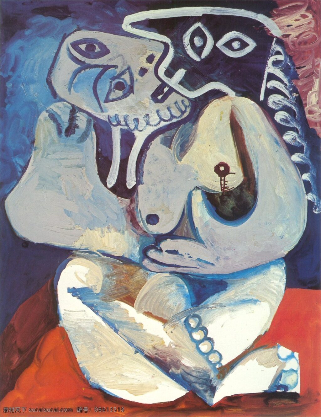 fauteuil 西班牙 画家 巴勃罗 毕加索 抽象 油画 人物 人体 装饰画 un dans femme 1971 装饰素材