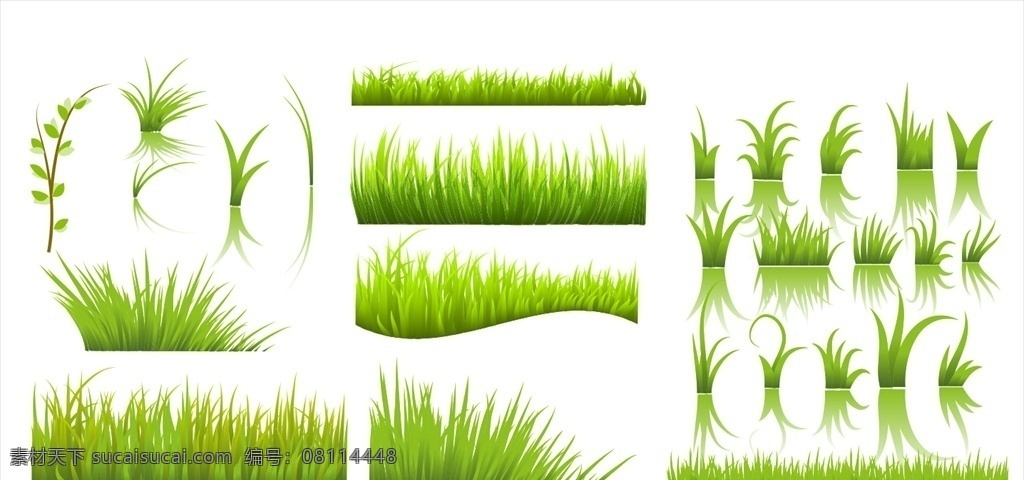 草地图片 小草 草地 绿色植物 矢量 矢量图 草坪 动漫动画
