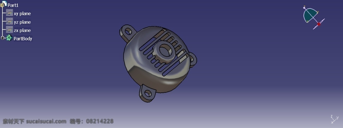 电机 端盖 机械设计 3d模型素材 电器模型