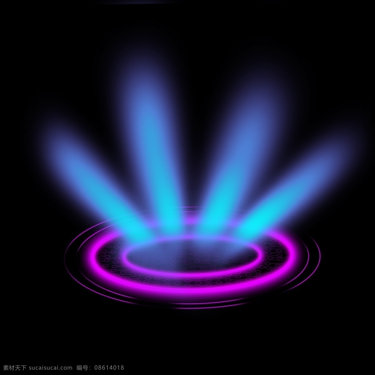 科技 蓝紫色 光效 发光 元素 发光素材 彩色发光 发光圆 射光 科技光