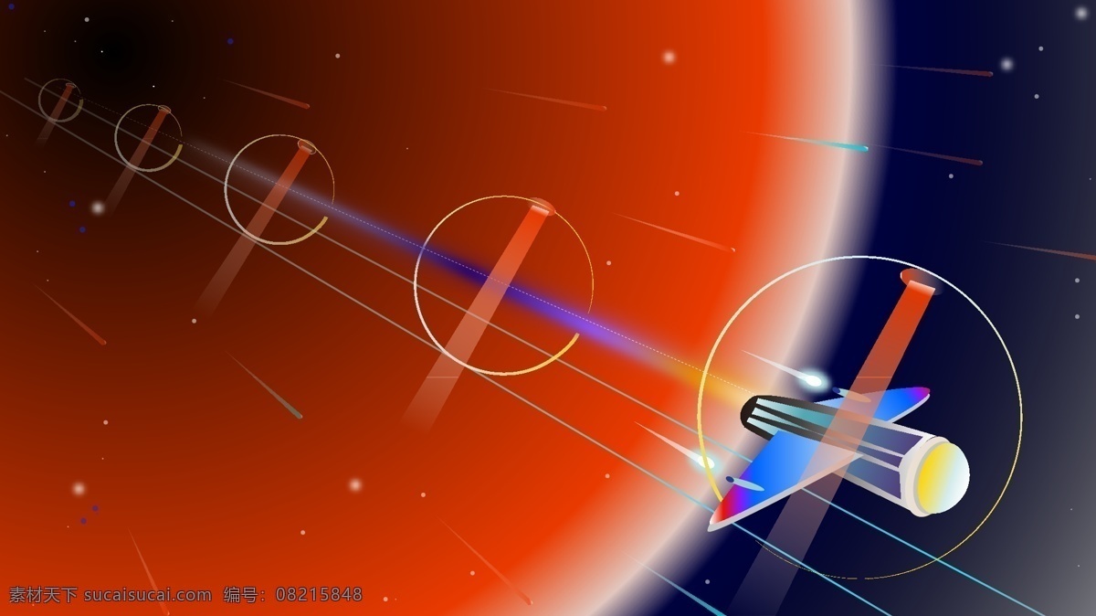 未来 科技 矢量 插画 生活 原创 星际 飞船 背景