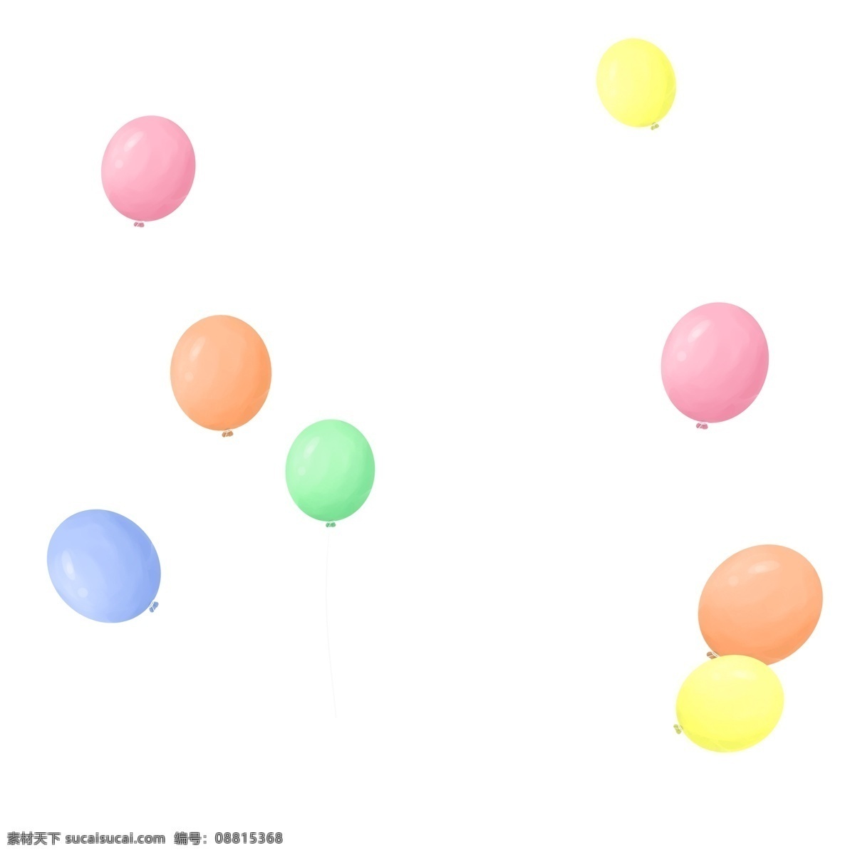 卡通 彩色 气球 插画 漂浮元素 节日素材 气球素材