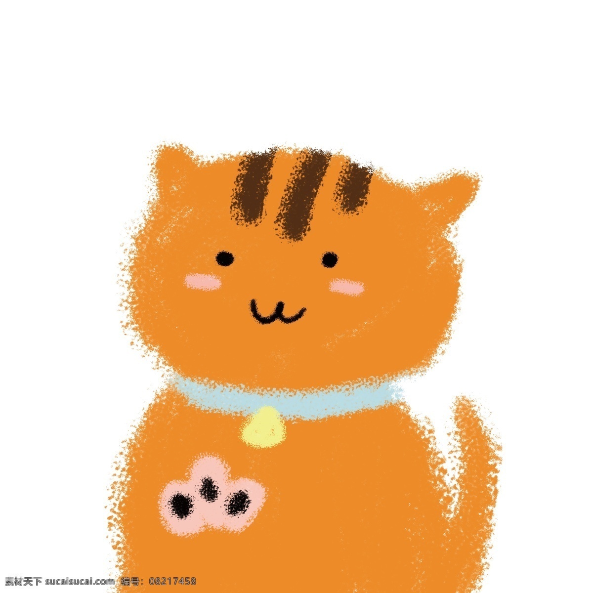 可爱 动物 橘 猫 手绘 插画 插 橘色 猫咪 头像 免抠图 卡通 手绘风格 领结 拟人 分层 幼儿 儿插 肉球 粉红