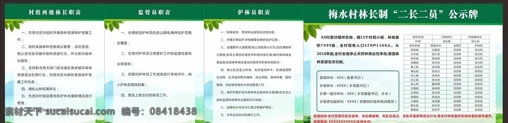 林长制 制度 制度模板 绿色制度 生态 绿树背景 护林员职责 监管员职责 党建类 国内广告设计