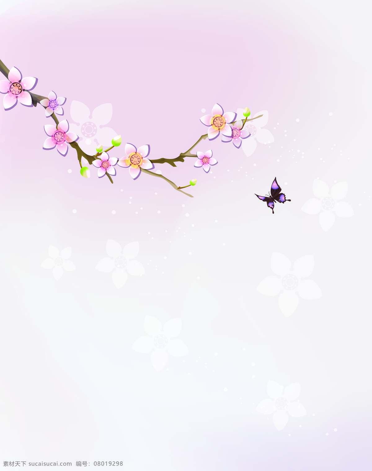 一枝梅 移门 图案 梅花 蝴蝶 底纹背景 移门图案 文化艺术 移门图片 移门素材 移门图 玻璃移门 移门花纹 屏风图案 移门图库 白色