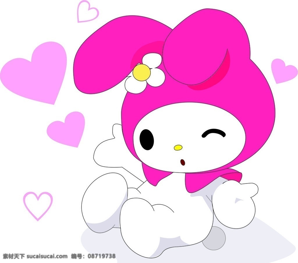 美 乐蒂 melody 兔子 美乐蒂 卡通 可爱 矢量素材 其他矢量 矢量