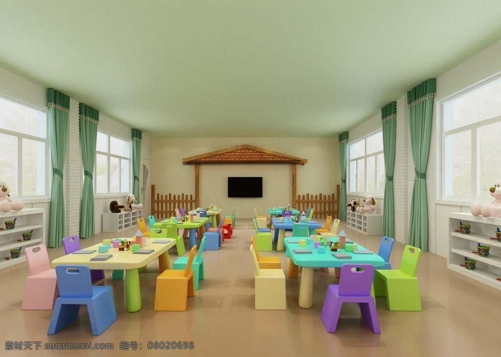 民族风幼儿园 民族 幼儿园 特色 学校 模型 3d设计 室内模型 max