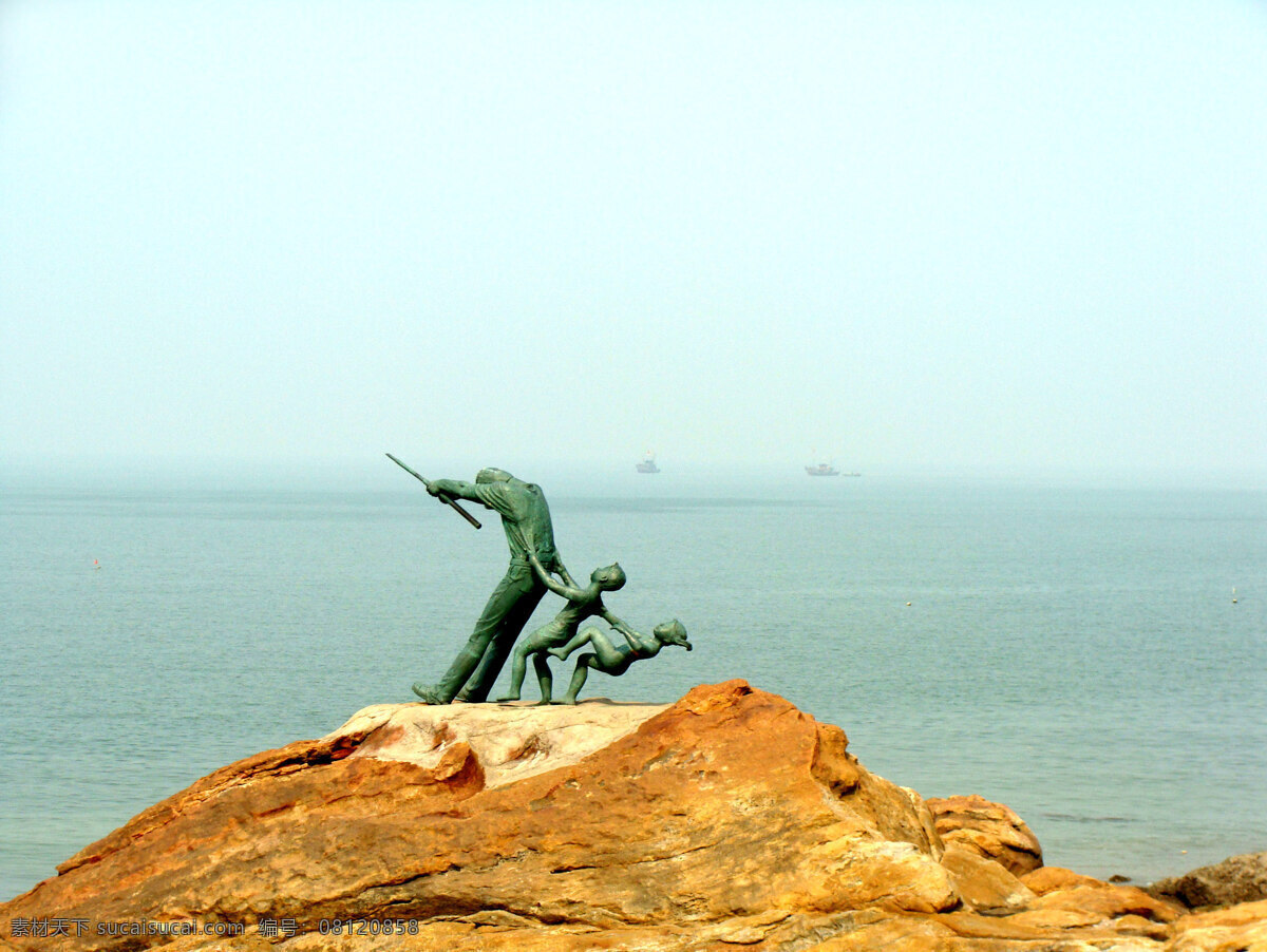 垂钓 大海 雕刻艺术 雕塑 雕像 钓鱼 海边 海景 连云港 艺术 海钓 景观 建筑园林 风景 生活 旅游餐饮