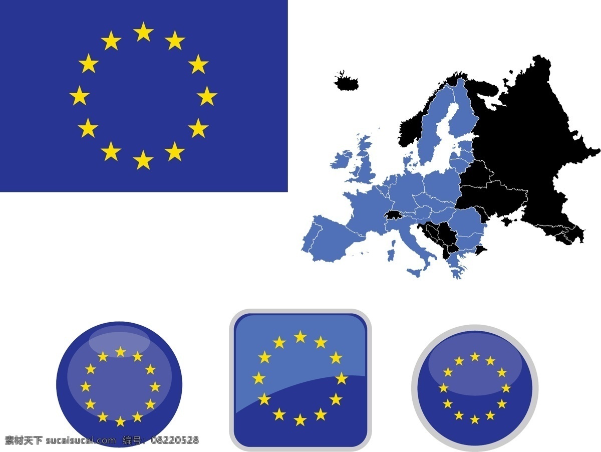 欧盟 标 矢量 模板下载 欧盟标志 蓝 底 黄 星 标识标志图标 图标 标志 标签 logo 小图标