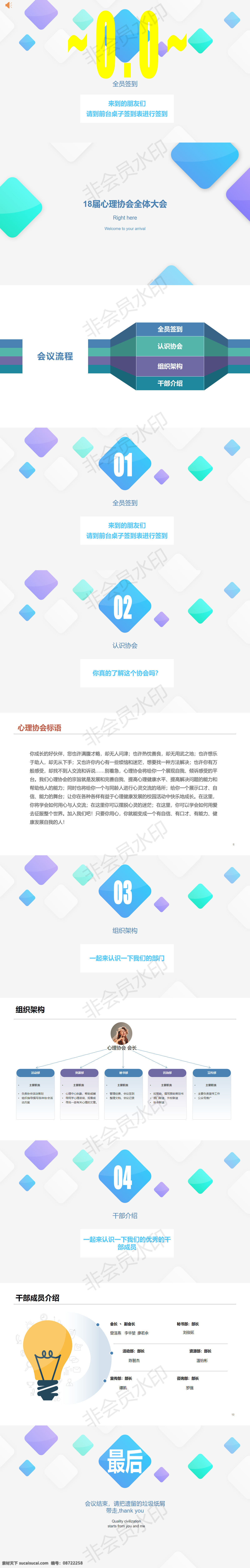协会 会议 模板 心理 全体 大会 全员大会 校园ppt