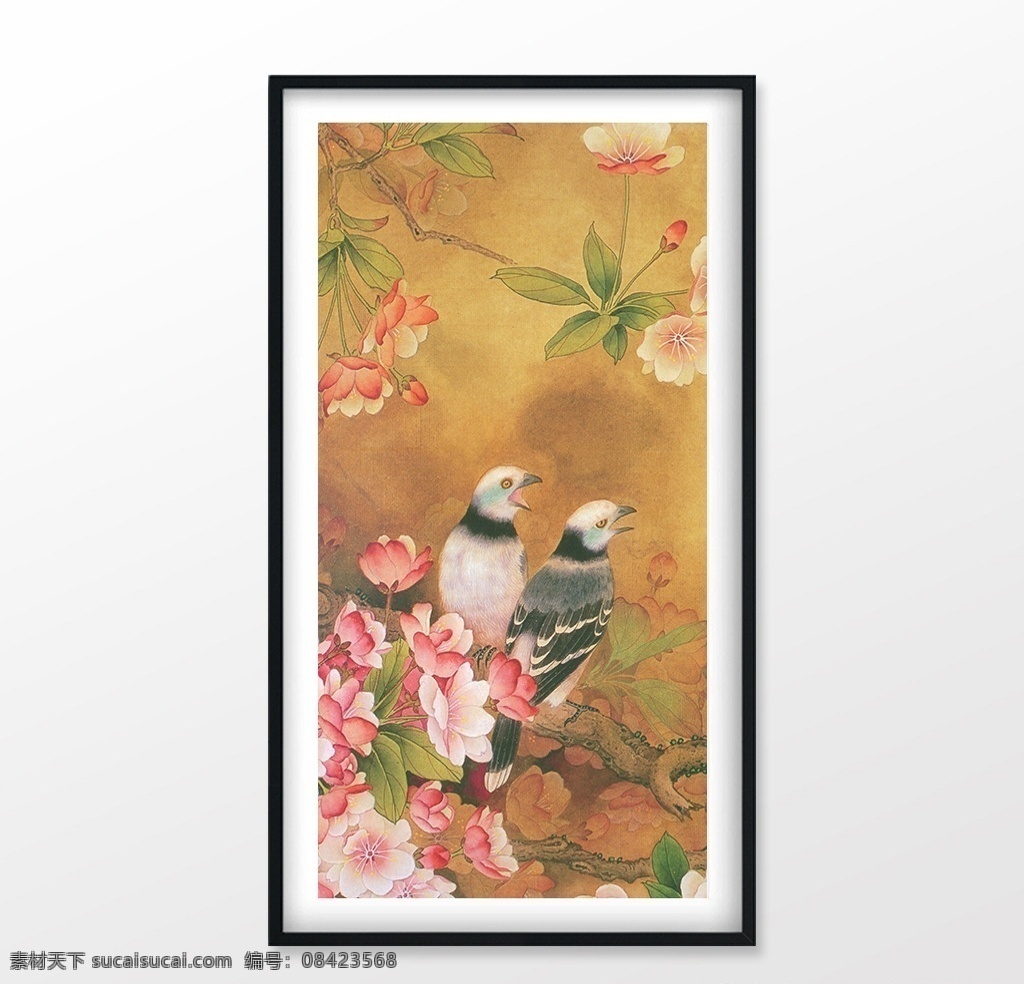 工笔 花鸟 玄关 装饰画 工笔画花鸟画 玄关装饰画 工笔花鸟图 新中式装饰画 客厅装饰画 文化艺术