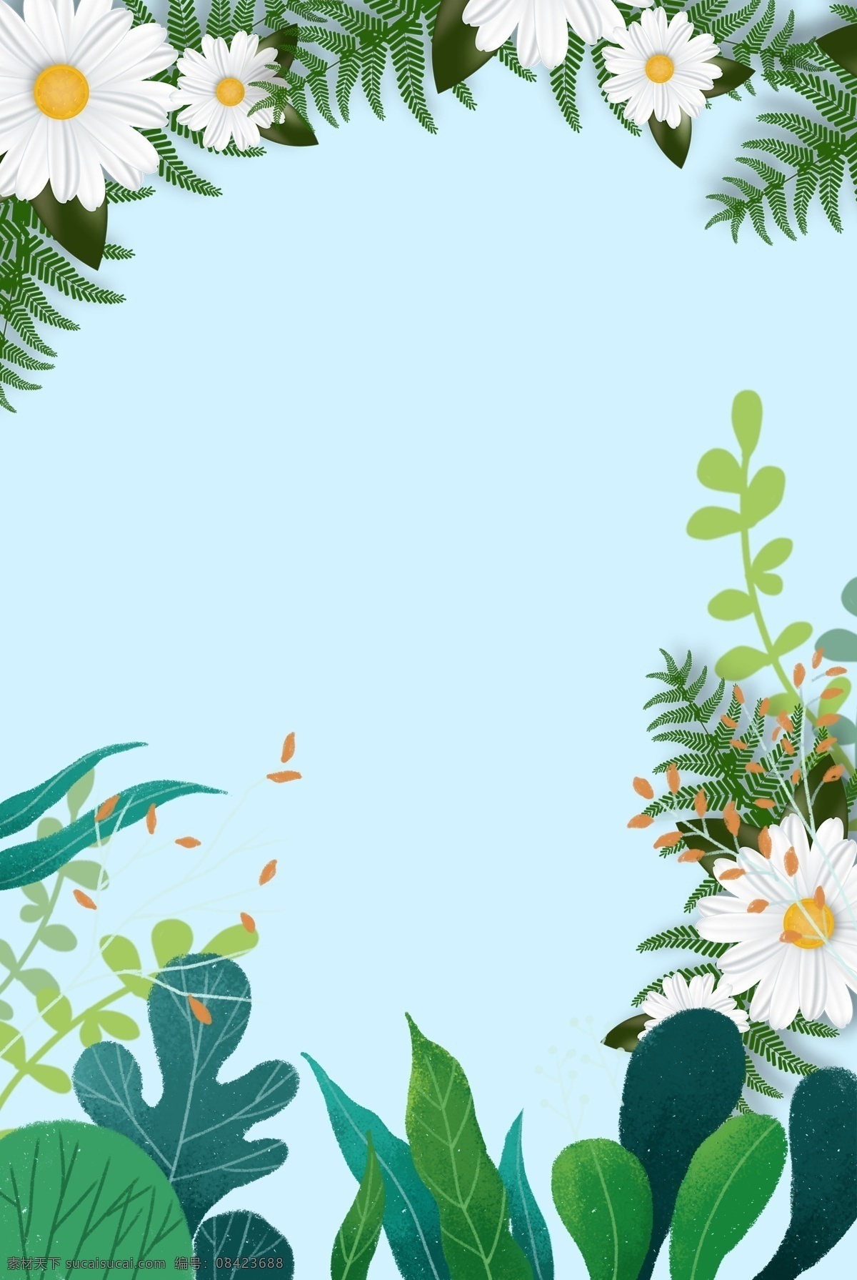 花卉 扁平 风 背景 banner 扁平风背景 海报 淘宝 天猫 psd源文件 绿叶 花朵