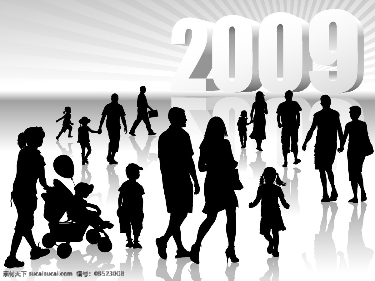 人物 剪影 立体 2009 矢量 eps格式 孩子 家庭 矢量人物剪影 矢量素材 休闲 立体2009 矢量图