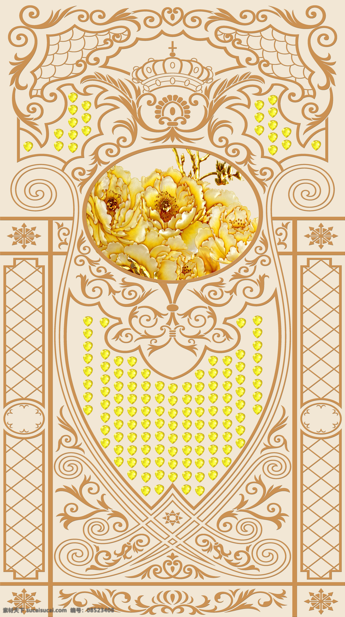 花盆 里面 向日葵 3d渲染 效果图 瓷砖 挂画 花草