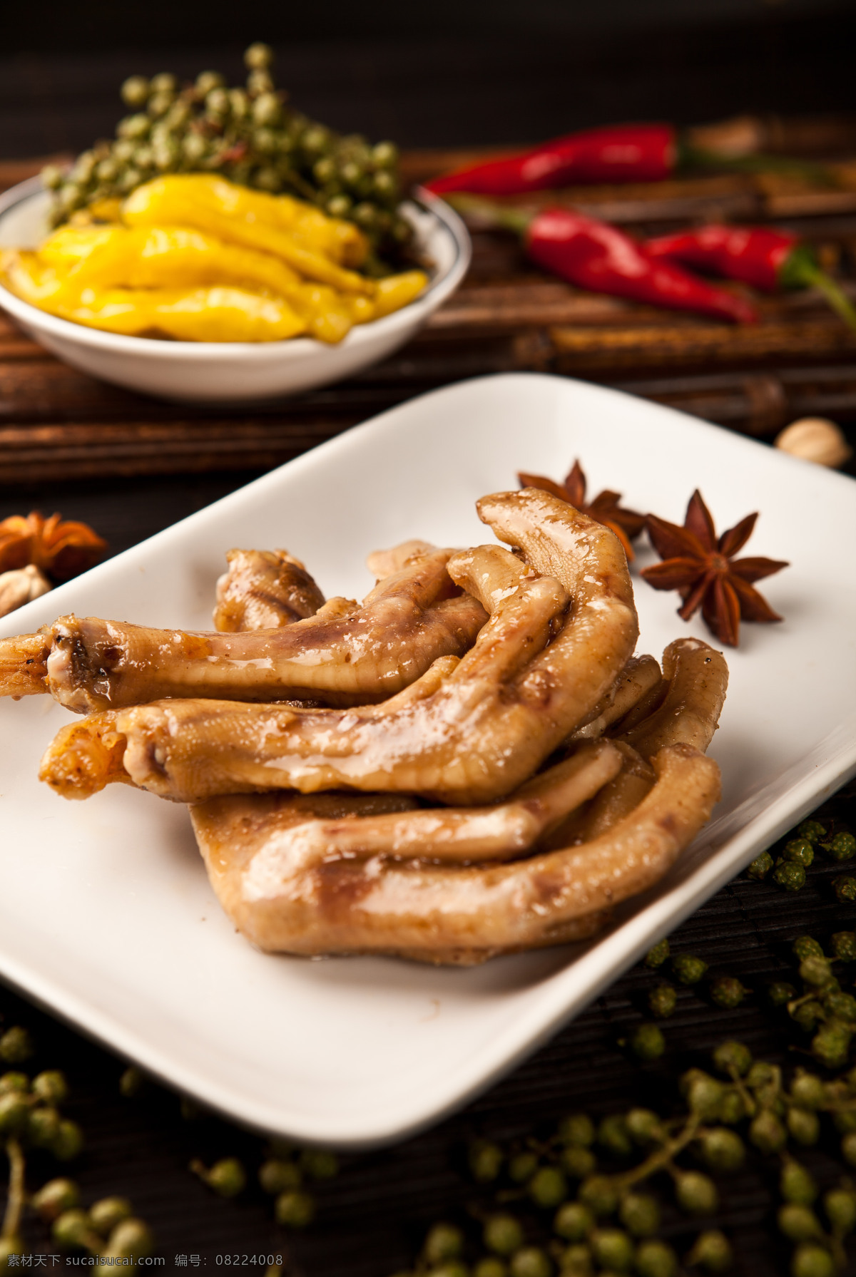 招牌鸭爪 五香鸭爪 藤椒鸭爪 酸辣鸭爪 泡椒鸭爪 照片 餐饮美食 食物原料