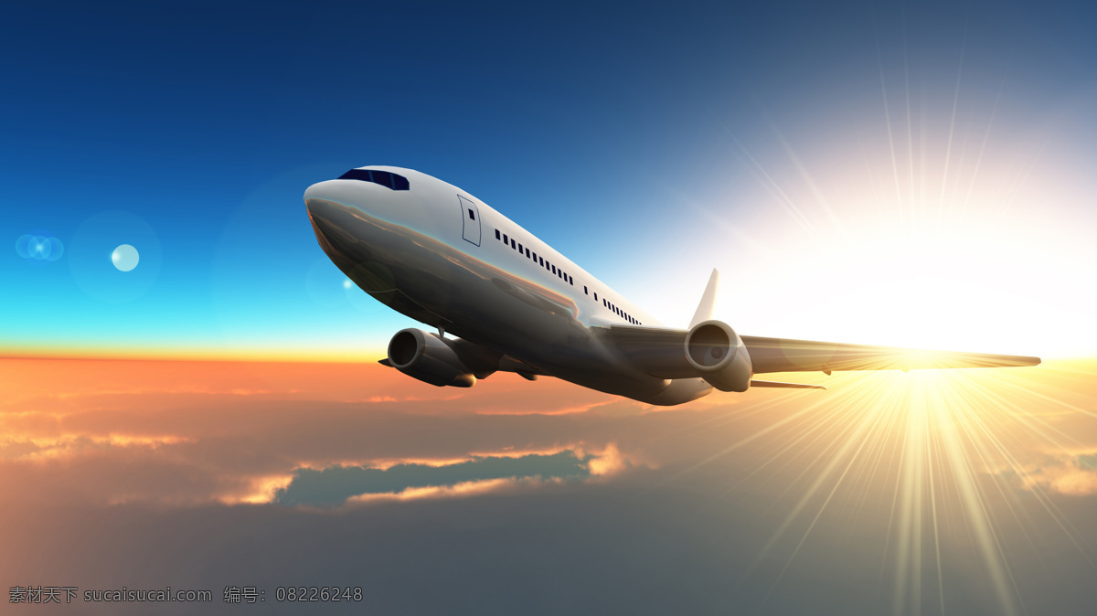 高清 飞机 太阳 飞机素材 飞机摄影 客车 天空 白云 交通工具 飞机图片 现代科技