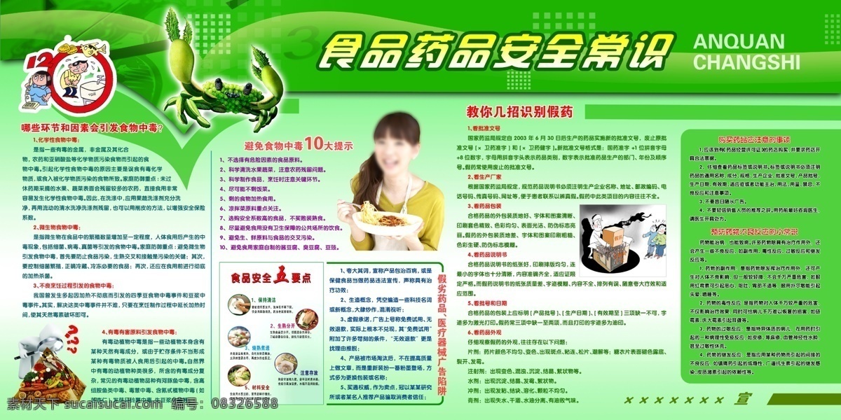 食品 药品 安全 常识 模版下载 食品安全 食物中毒 识别假药 展板 展板模板 广告设计模板 源文件